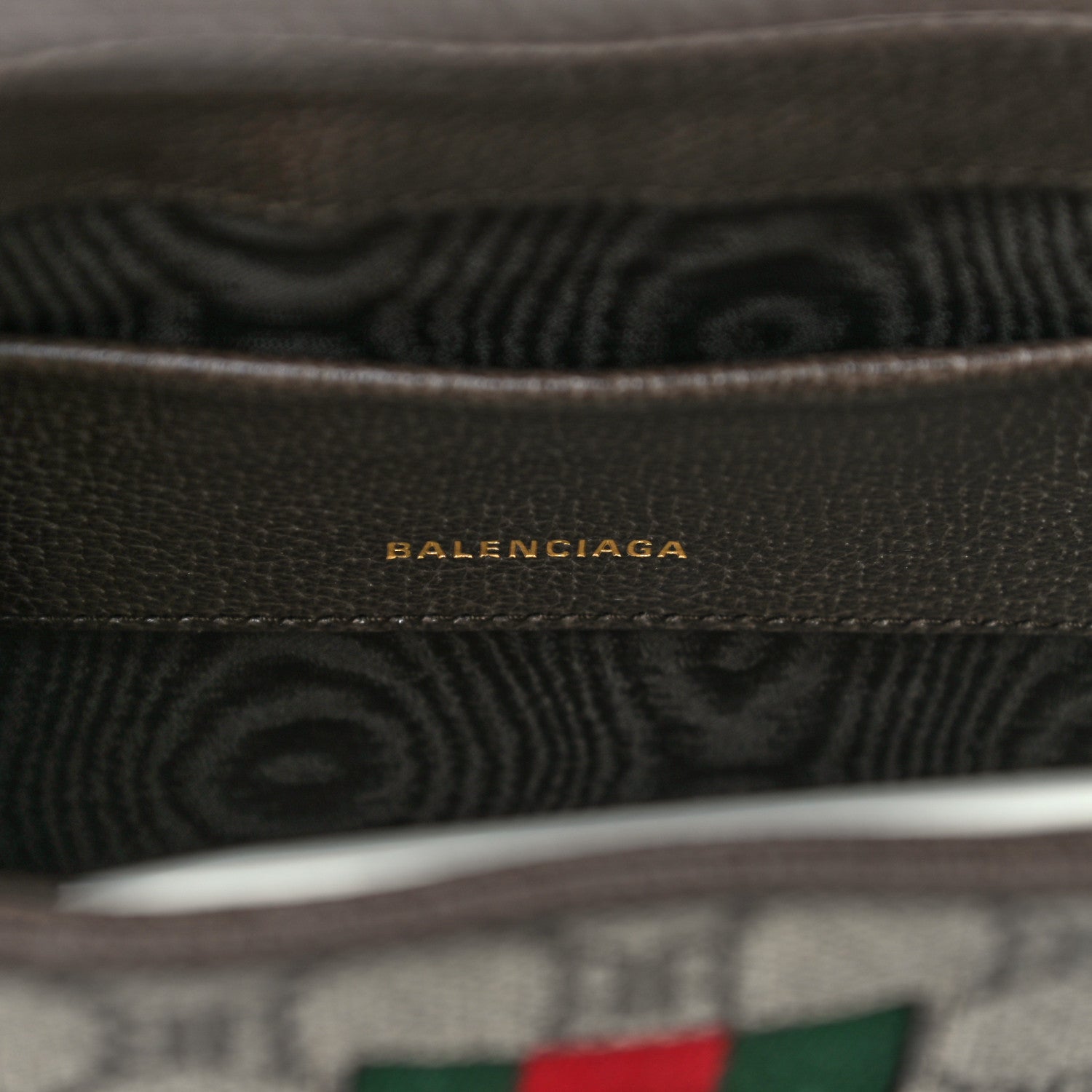 Gucci X BALENCIAGA BB Supreme Monogram Calfskin Web Mini Jackie 1961 Hobo Beige Ebony 6 of 11