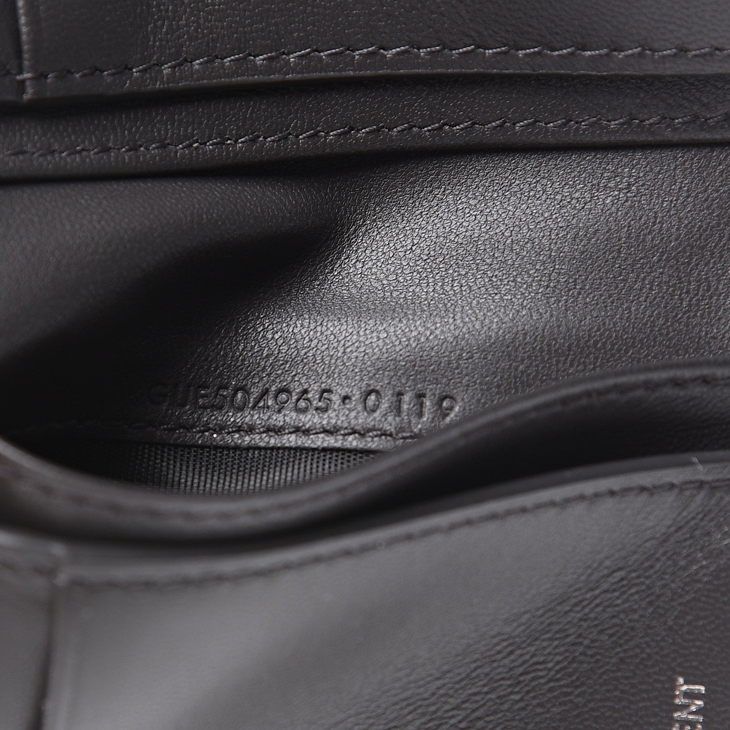 Saint Laurent Lambskin Y Quilted Monogram Compact Loulou Wallet Asphalt 6 of 7