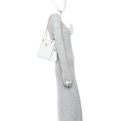 Chanel Caviar Quilted Shoulder Bag White 2 of 17
