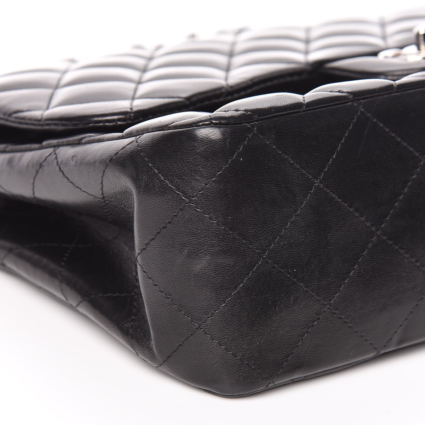 Lambskin Quilted Jumbo Single Flap Black