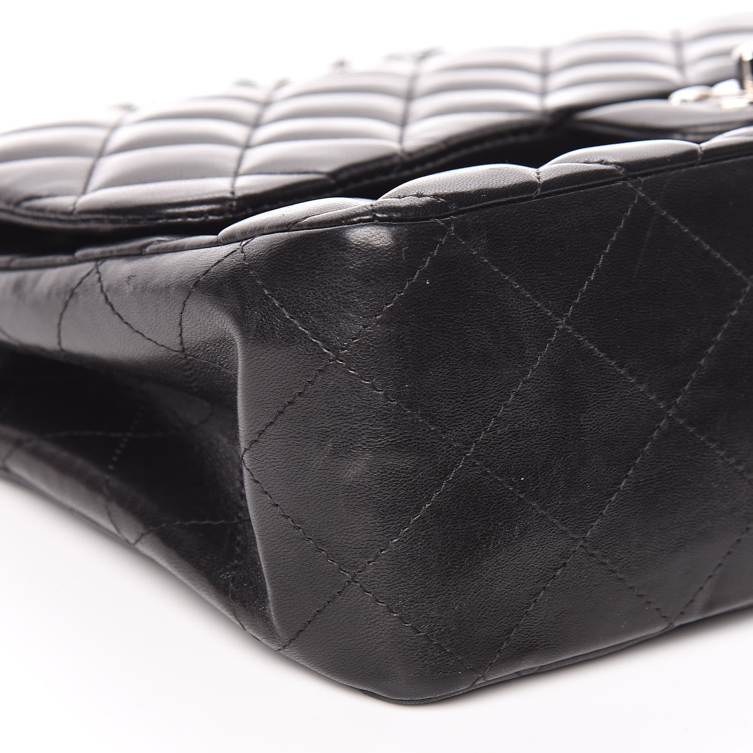 Chanel Lambskin Quilted Jumbo Single Flap Black 7 of 10