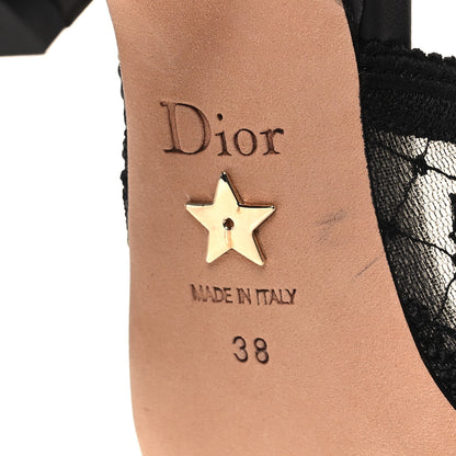 Christian Dior Mesh Butterly Embroidered J'Adior Slingback 65mm Pumps 38 Black 8 of 9