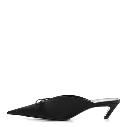 Balenciaga Satin Pointed Toe Knife Mules 40 Black 1 of 9