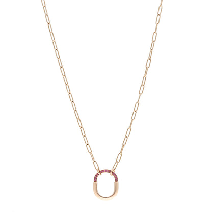 Tiffany 18K Rose Gold Pink Sapphire Small Lock Pendant Necklace 1 of 7