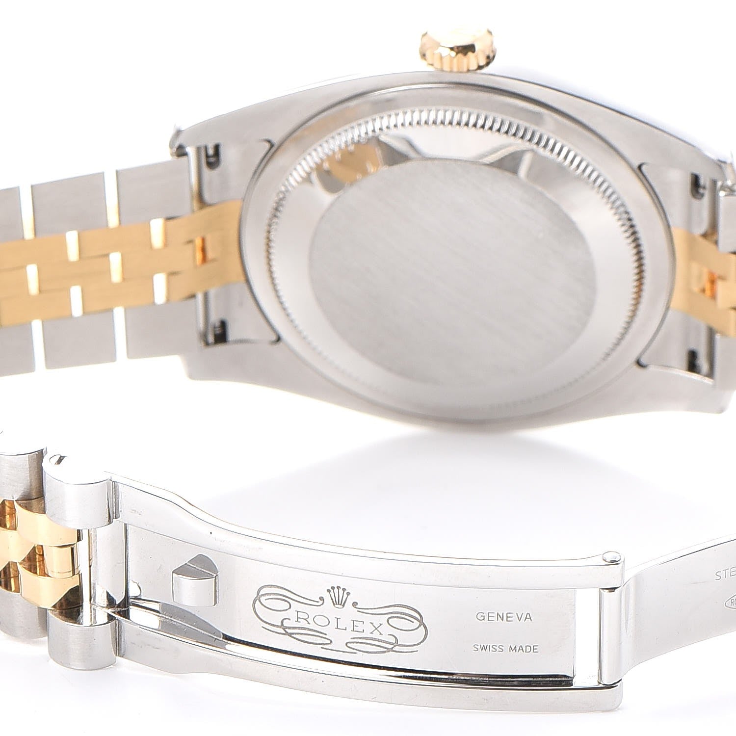 Rolex Stainless Steel 18K Yellow Gold Diamond 36mm Oyster Perpetual Datejust Watch Silver 116233 8 of 11