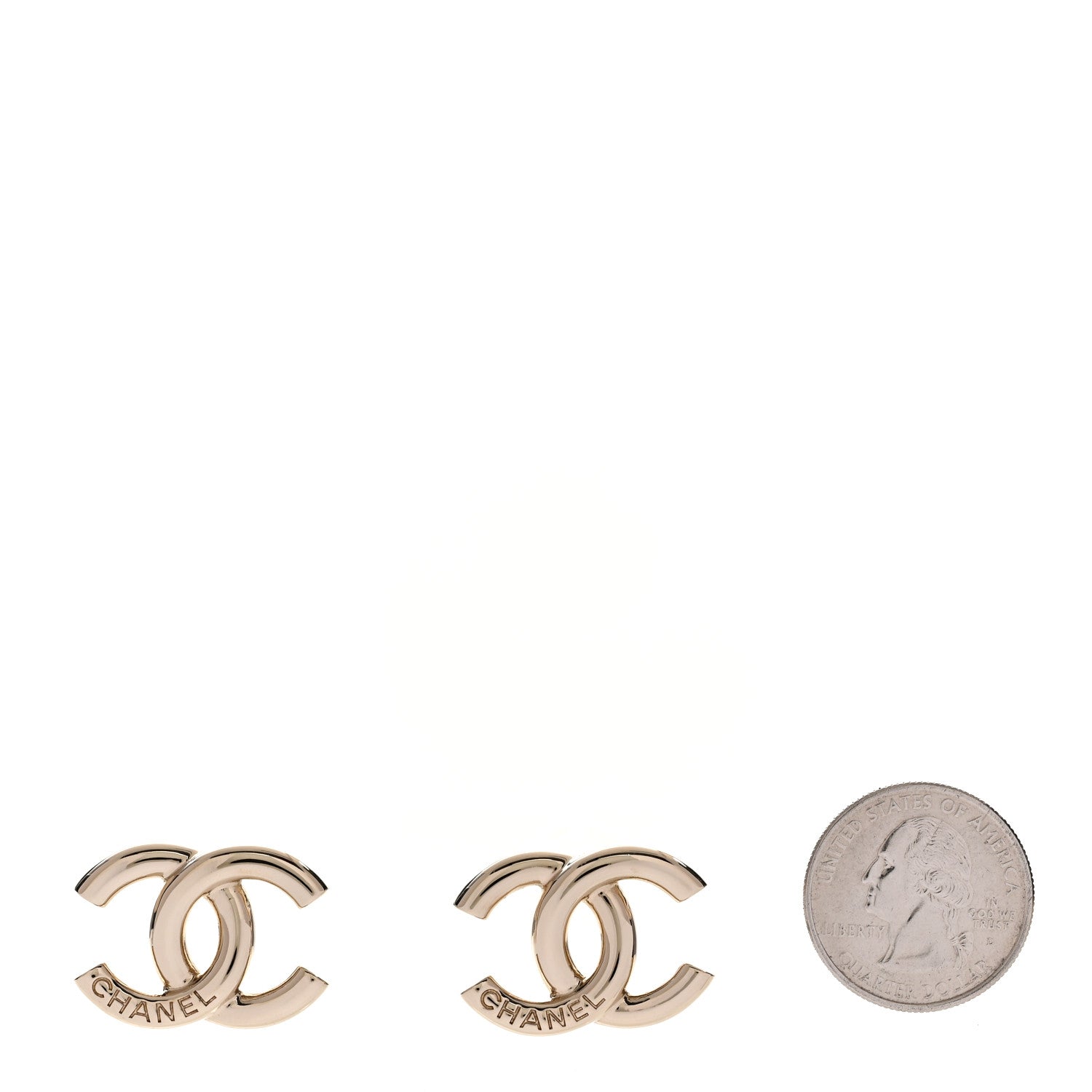 Chanel Metal CC Earrings Gold 2 of 5