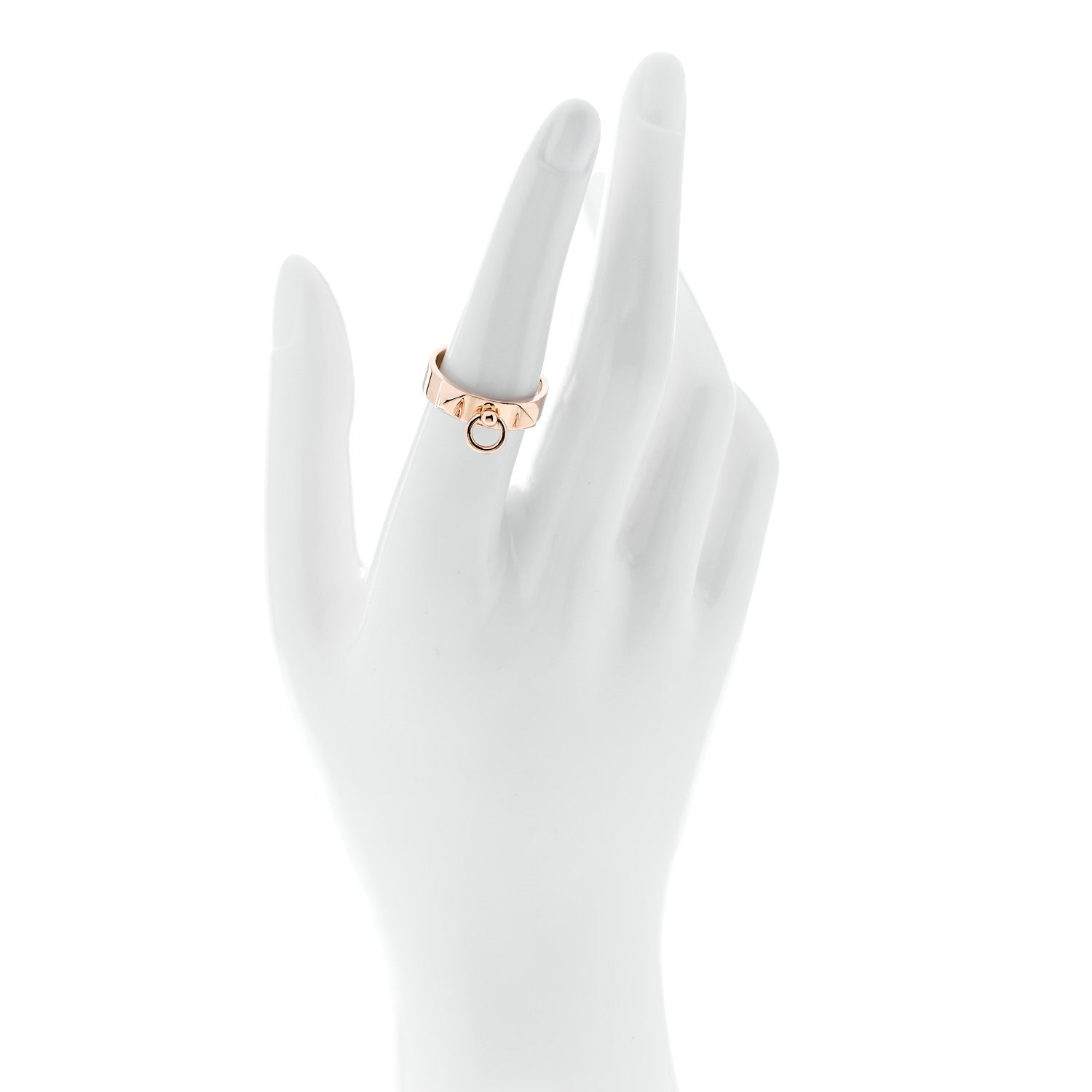 Hermes 18K Rose Gold PM Collier De Chien Ring 54 7 2 of 5
