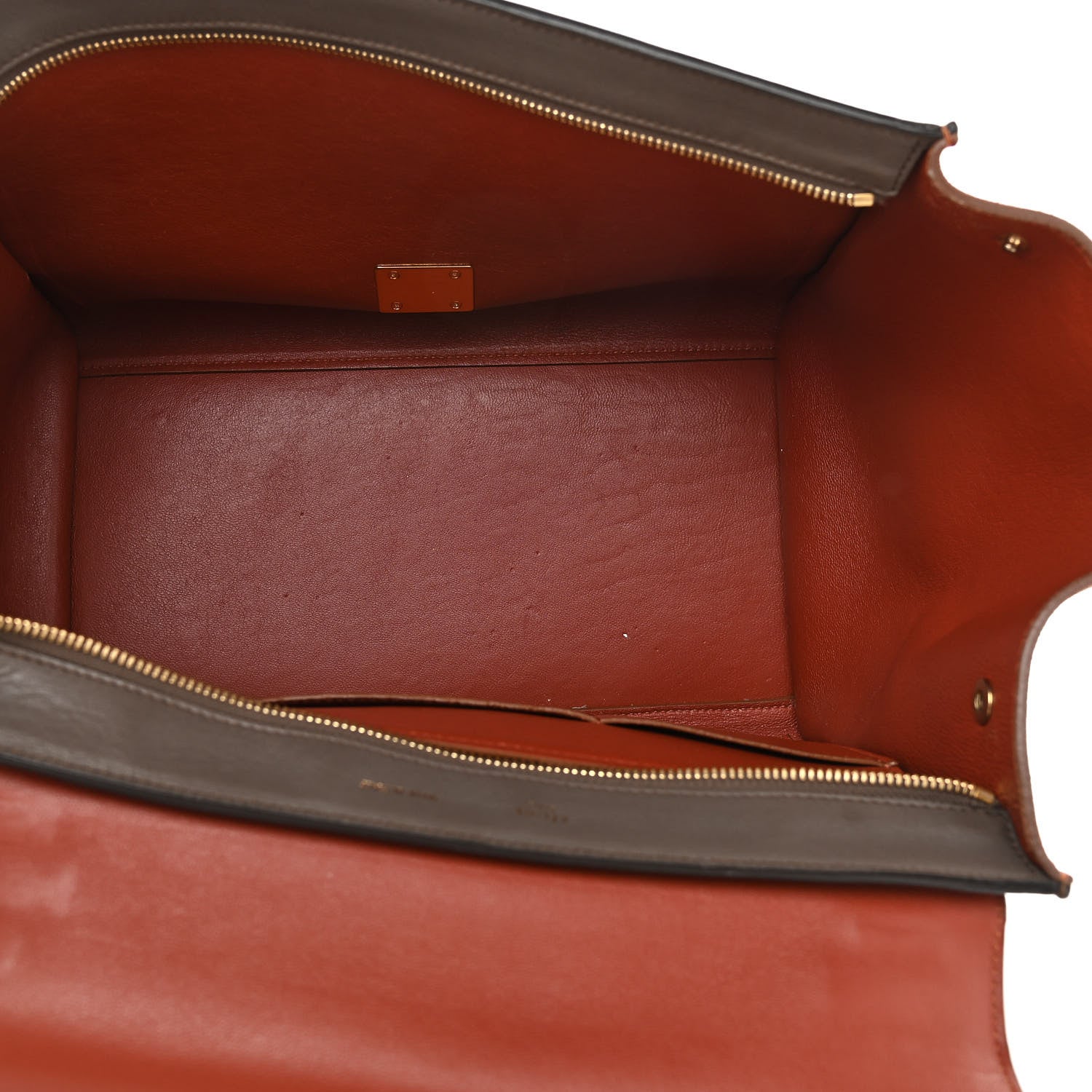 Celine Smooth Calfskin Suede Medium Tri-Color Trapeze Terracotta 4 of 9