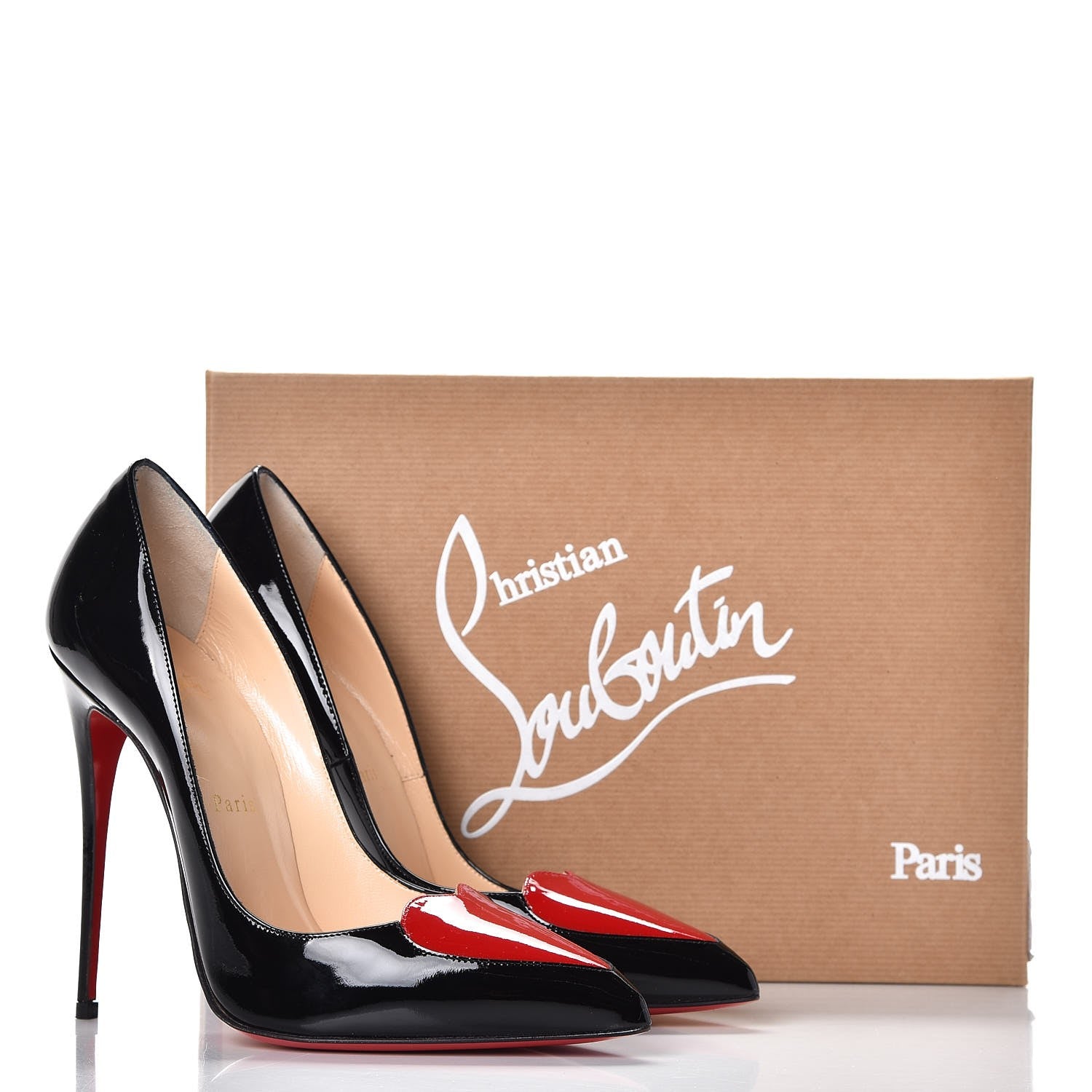 Christian Louboutin Patent Corafront 120 Pumps 39 Black Red 8 of 8