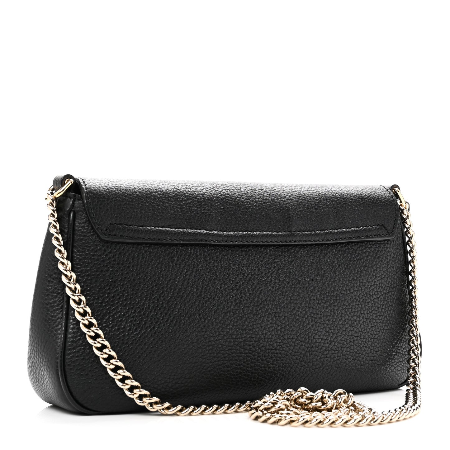 Pebbled Calfskin Medium Soho Flap Crossbody Black