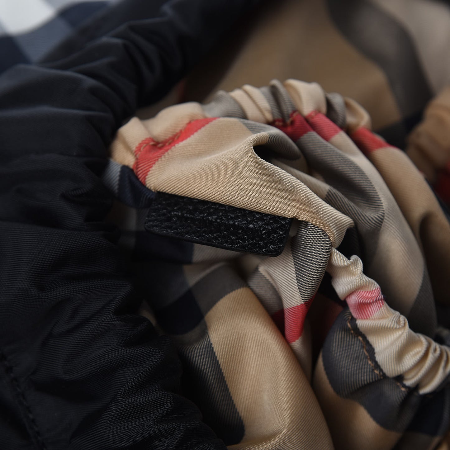 Nylon Grained Calfskin Watson Diaper Bag Black