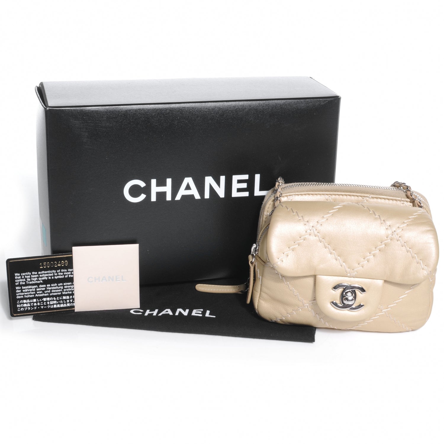 Chanel Calfskin Ultimate Stitch Mini Flap WOC Bag Gold 5 of 8