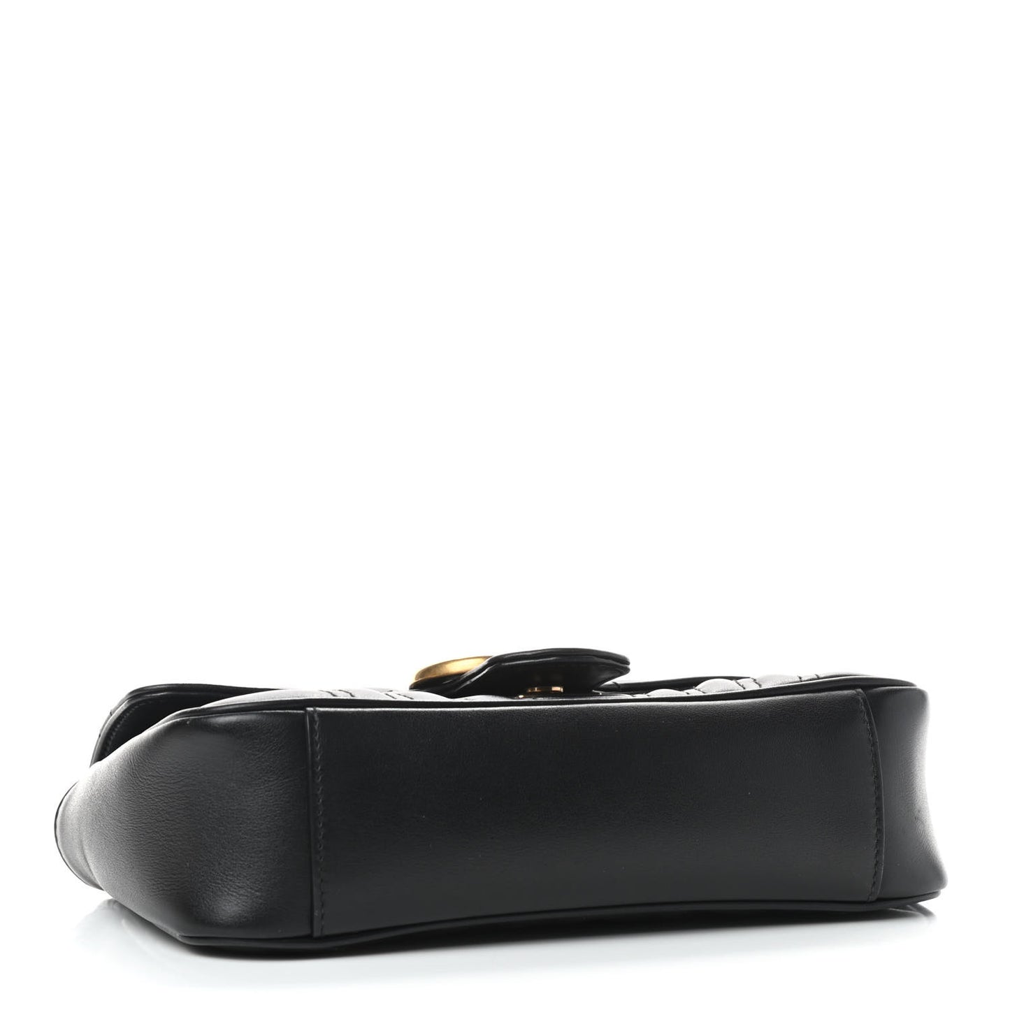Calfskin Matelasse Mini GG Marmont Shoulder Bag Black