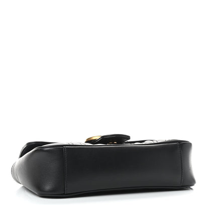 Gucci Calfskin Matelasse Mini GG Marmont Shoulder Bag Black 4 of 9