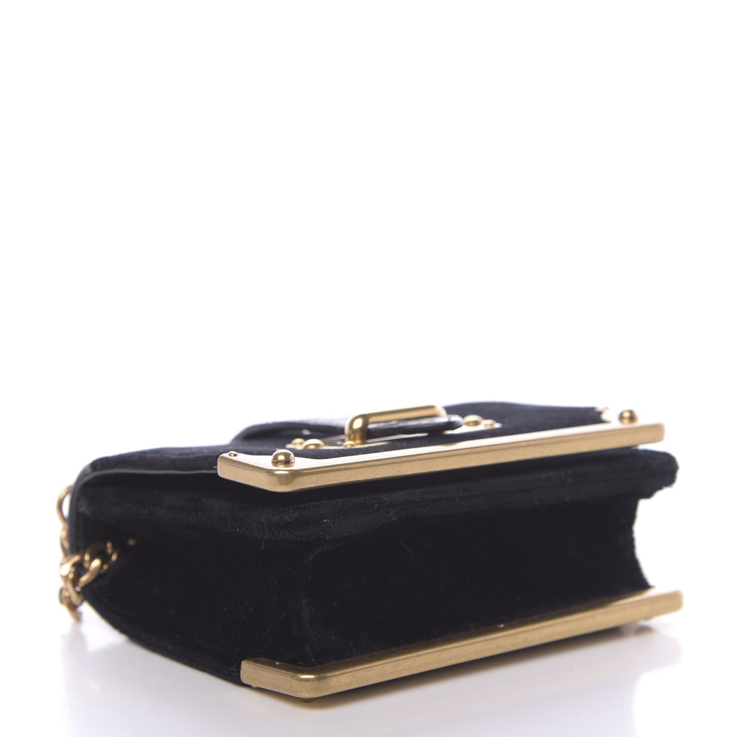 Prada Velvet Crocodile Micro Cahier Bag Black 4 of 10