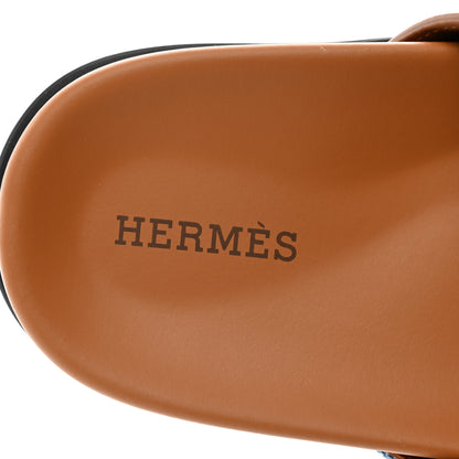 Hermes Denim Calfskin Womens Chypre Sandals 36 Bleu Clair Naturel 7 of 9