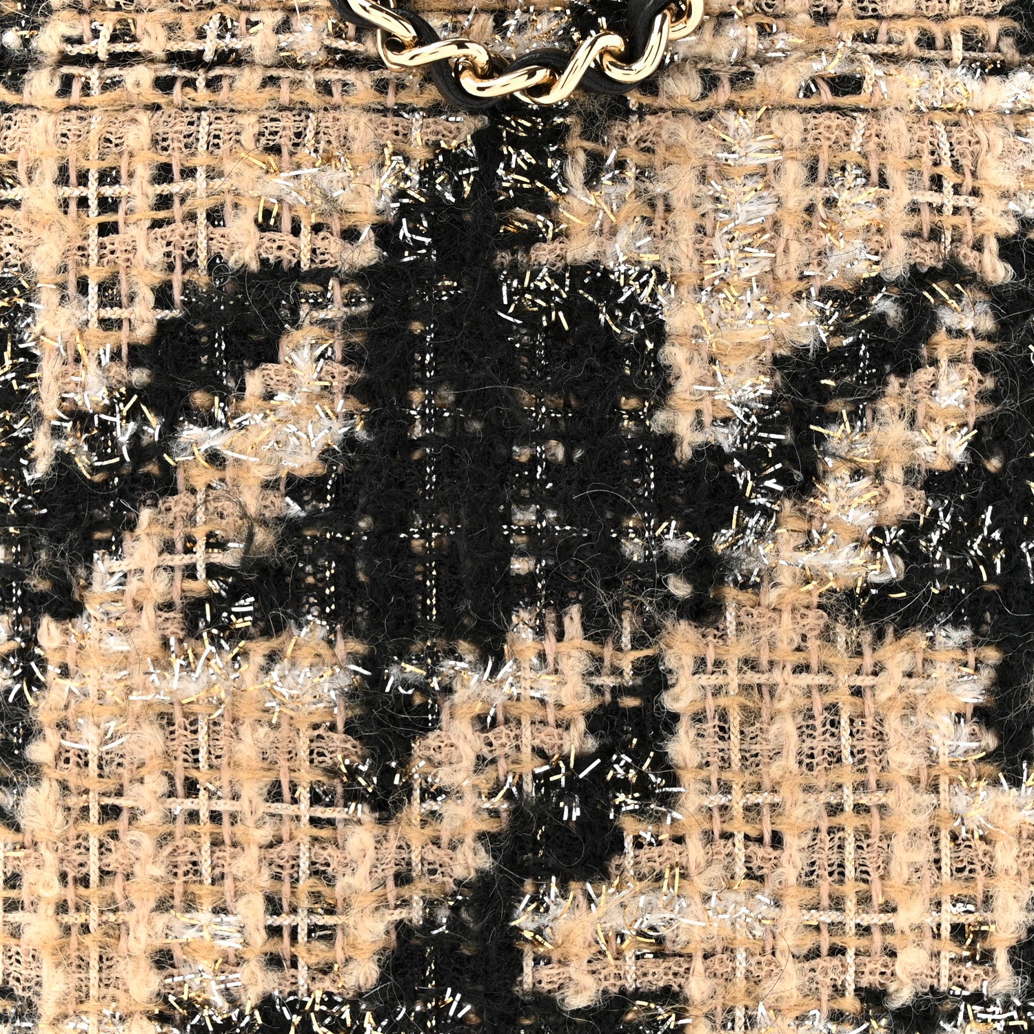 Chanel Tweed Chain Around Phone Holder Beige Black 8 of 10