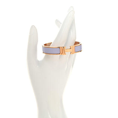Hermes Enamel Narrow Clic Clac H Bracelet PM Parme 2 of 5