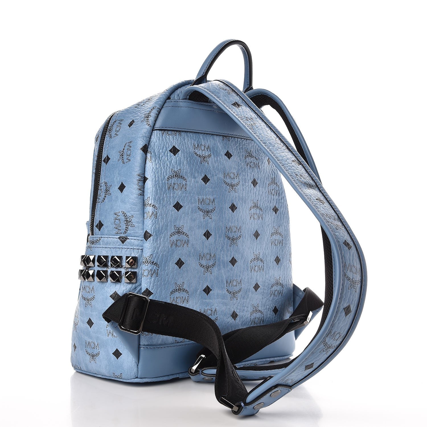 MCM Visetos Small Side Stud Stark Backpack Blue 3 of 10