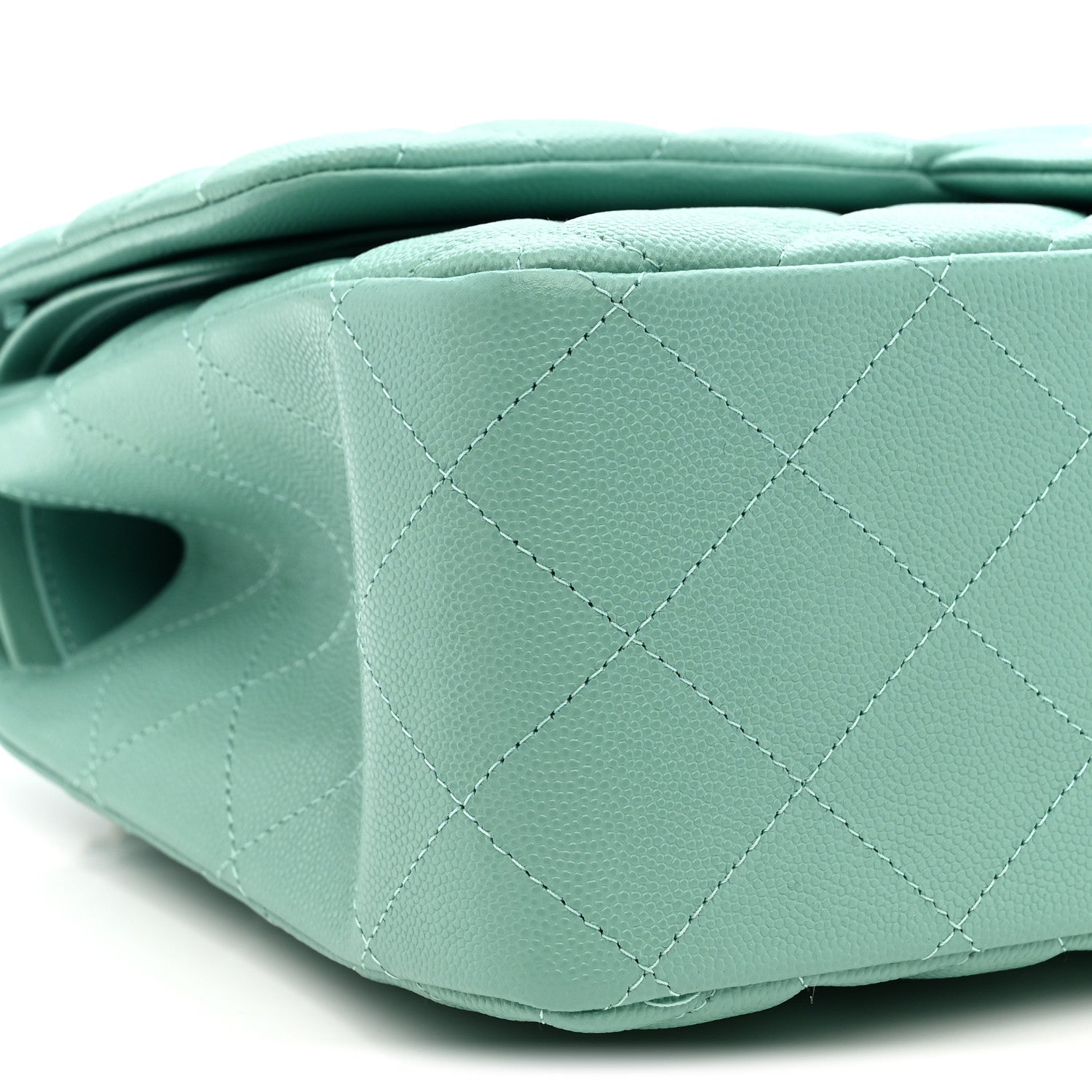 Chanel Caviar Quilted Jumbo Double Flap Light Green 10 of 12