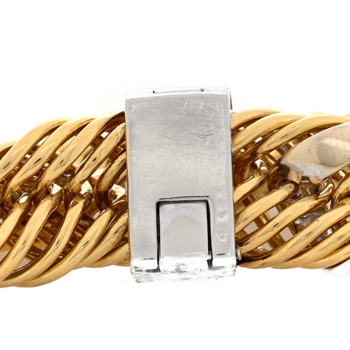 Pomellato 18K Yellow White Gold Diamond Iconica Double Coil Bracelet 3 of 3