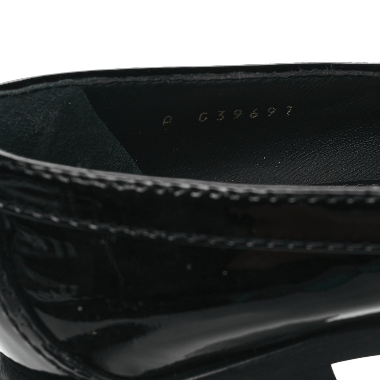 Patent CC Heart Loafers 36 Black