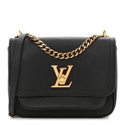 Louis Vuitton Grained Calfskin Lockme Chain Bag PM Black 1 of 9