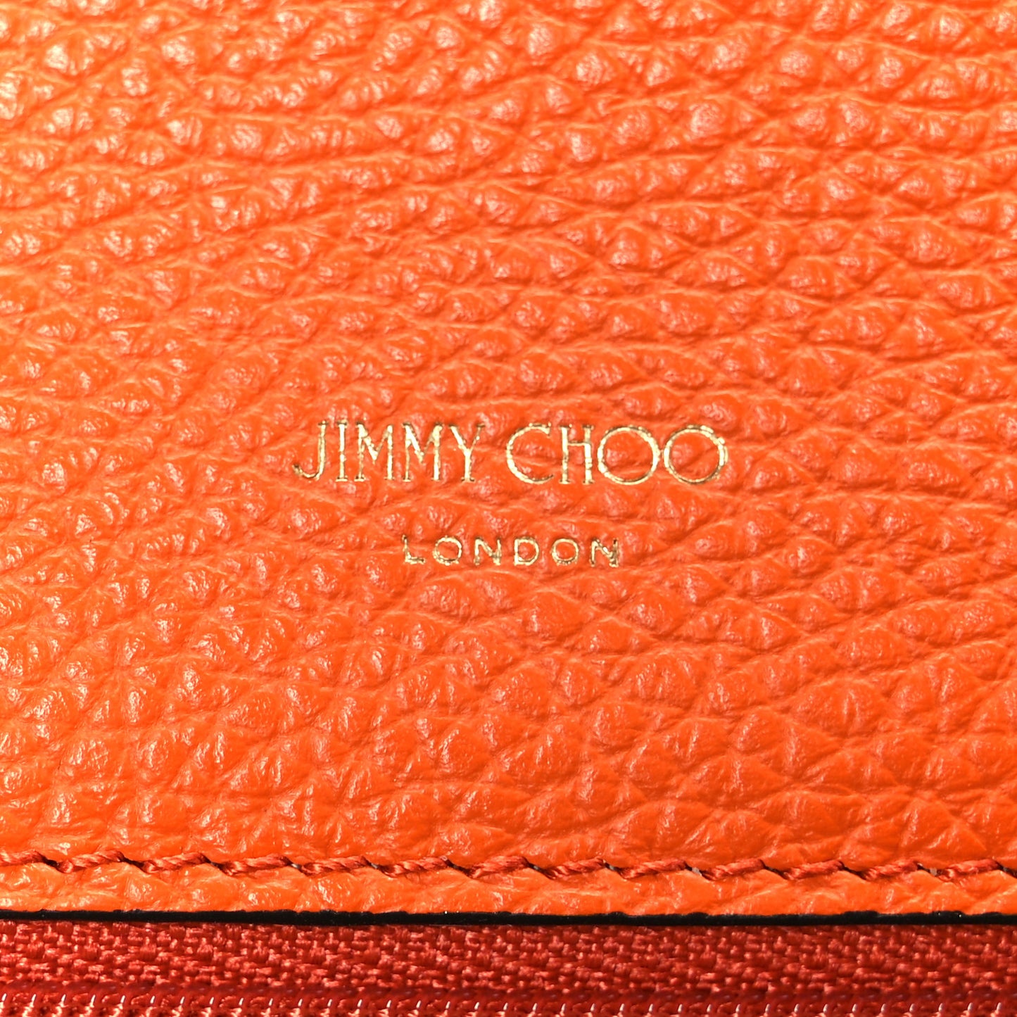 Grainy Calfskin Sonia Wallet On Chain Amber Orange