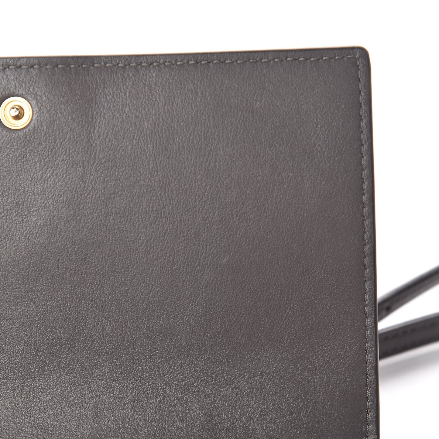 Calfskin Wallet On Crossbody Strap Grey