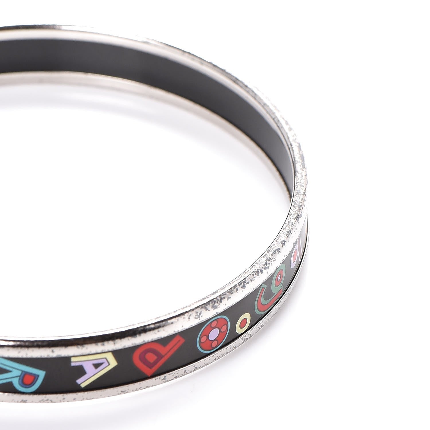 Hermes Enamel Printed Tohu Bohu Narrow Bracelet 62 Black 7 of 7