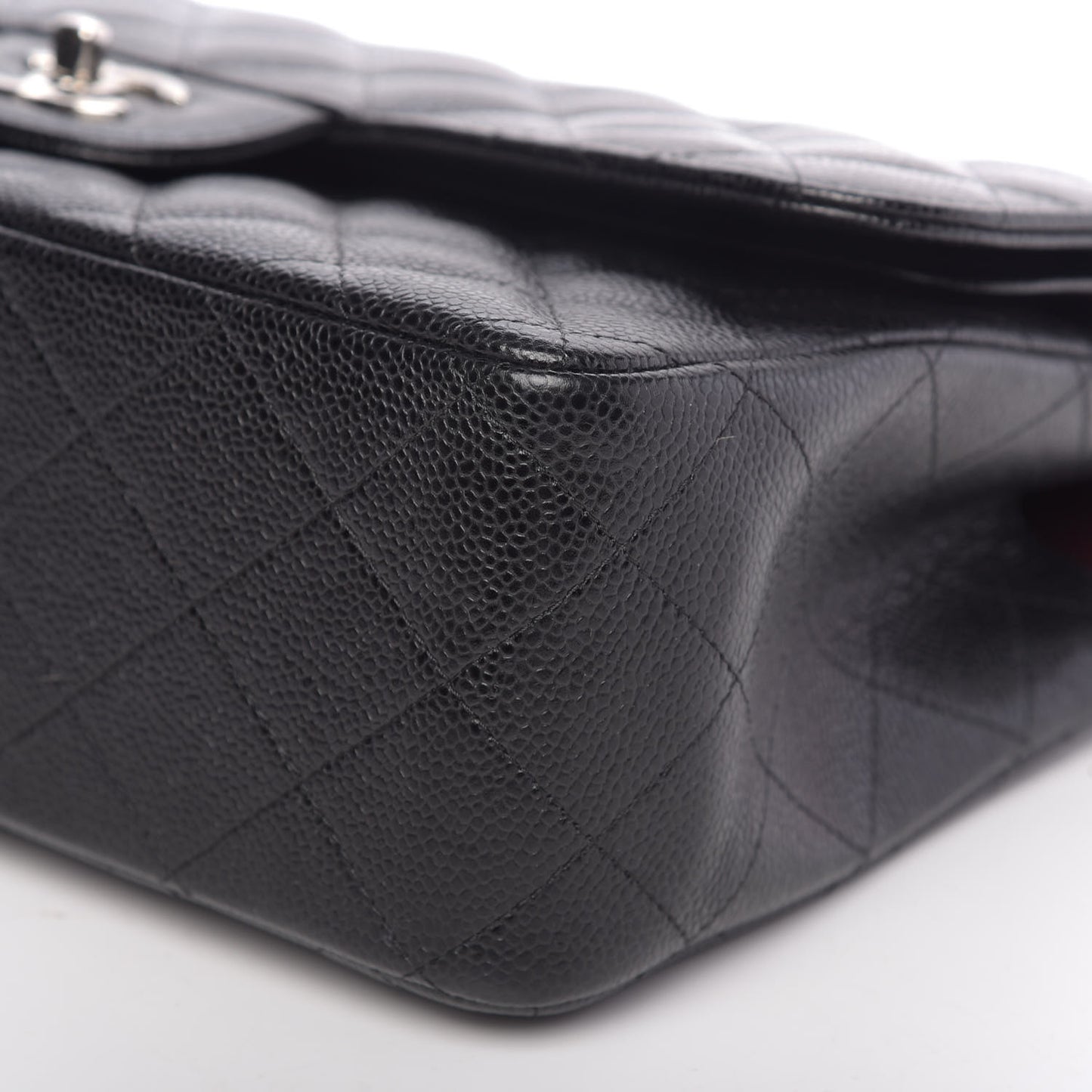 Caviar Quilted Jumbo Double Flap Black