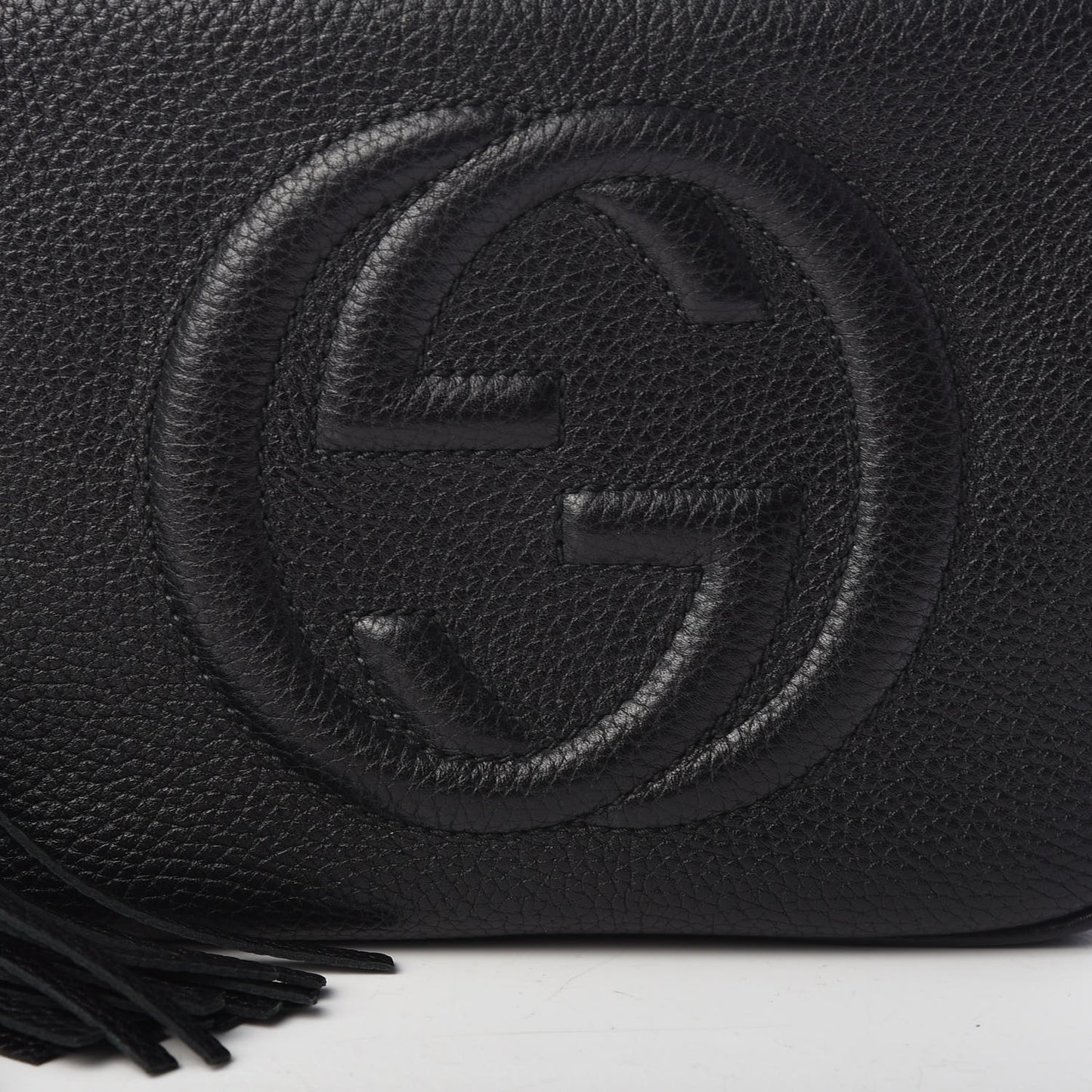 Pebbled Calfskin Small Soho Disco Bag Black