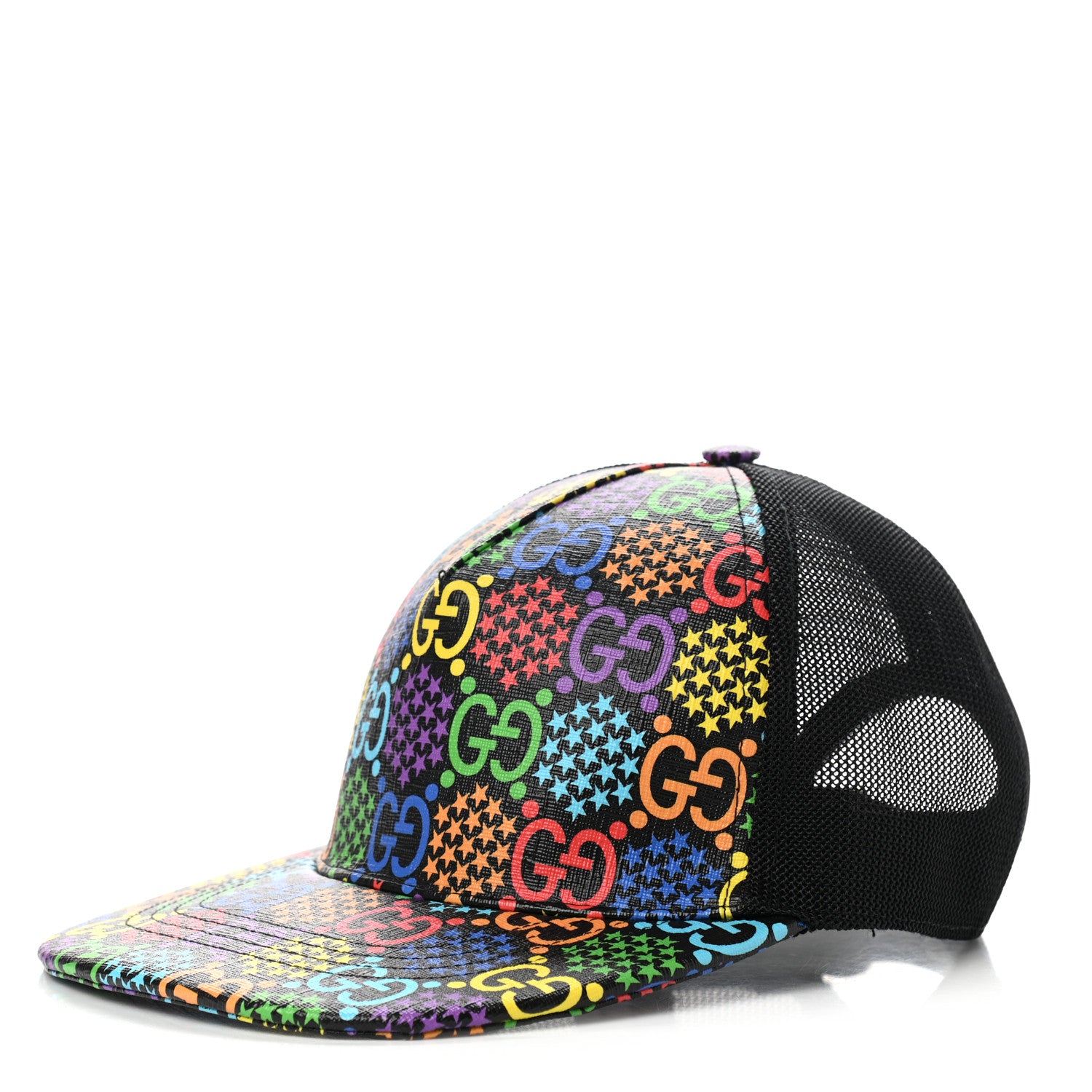 Gucci GG Supreme Monogram Psychedelic Baseball Hat Black 1 of 9