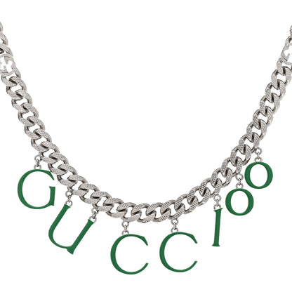 Gucci 100 Script Choker Necklace Green 1 of 5