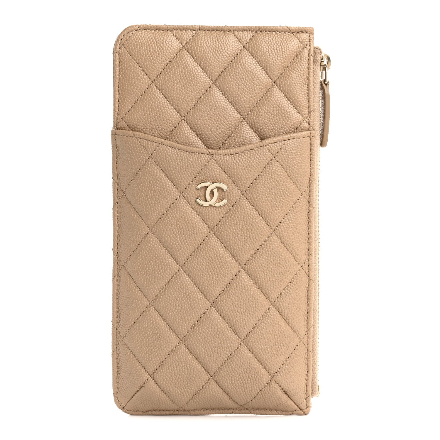 Chanel Caviar Quilted Classic iPhone Pouch Beige 1 of 8