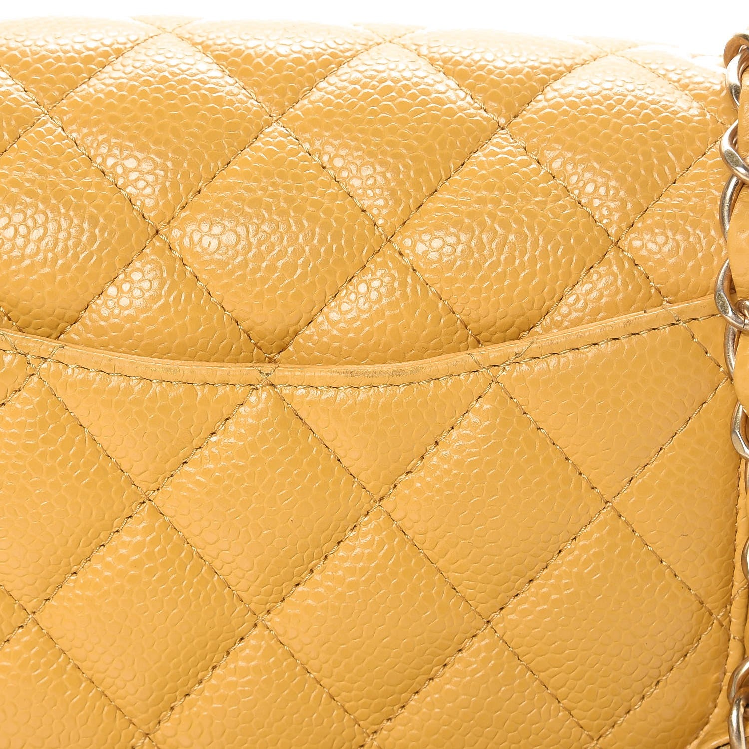 Chanel Caviar Quilted Mini Rectangular Flap Yellow 8 of 8