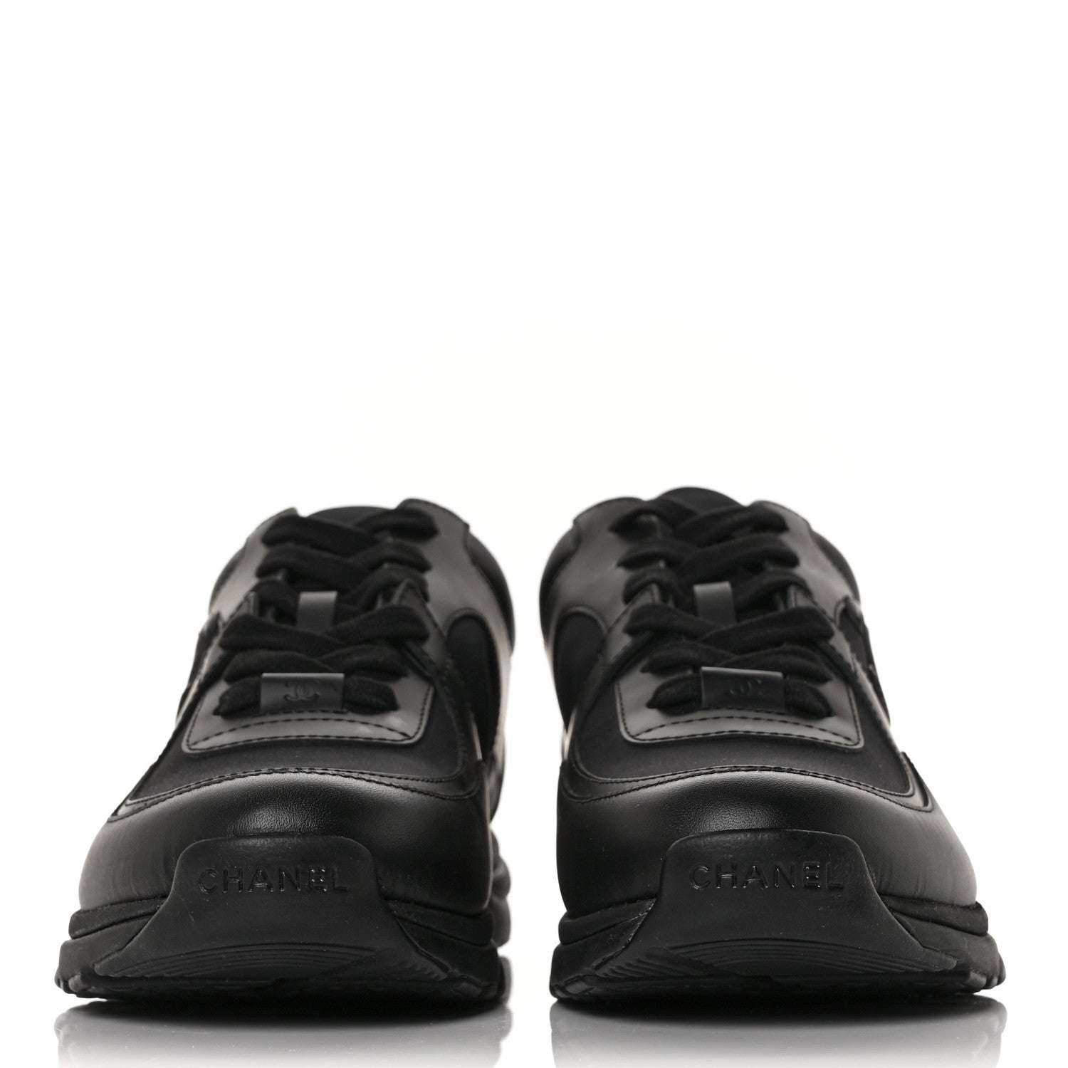 Chanel Calfskin Lambskin CC Uniform Sneakers 40 Black 2 of 7