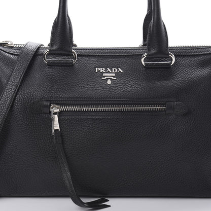 Prada Vitello Daino Shopping Satchel Black 9 of 12