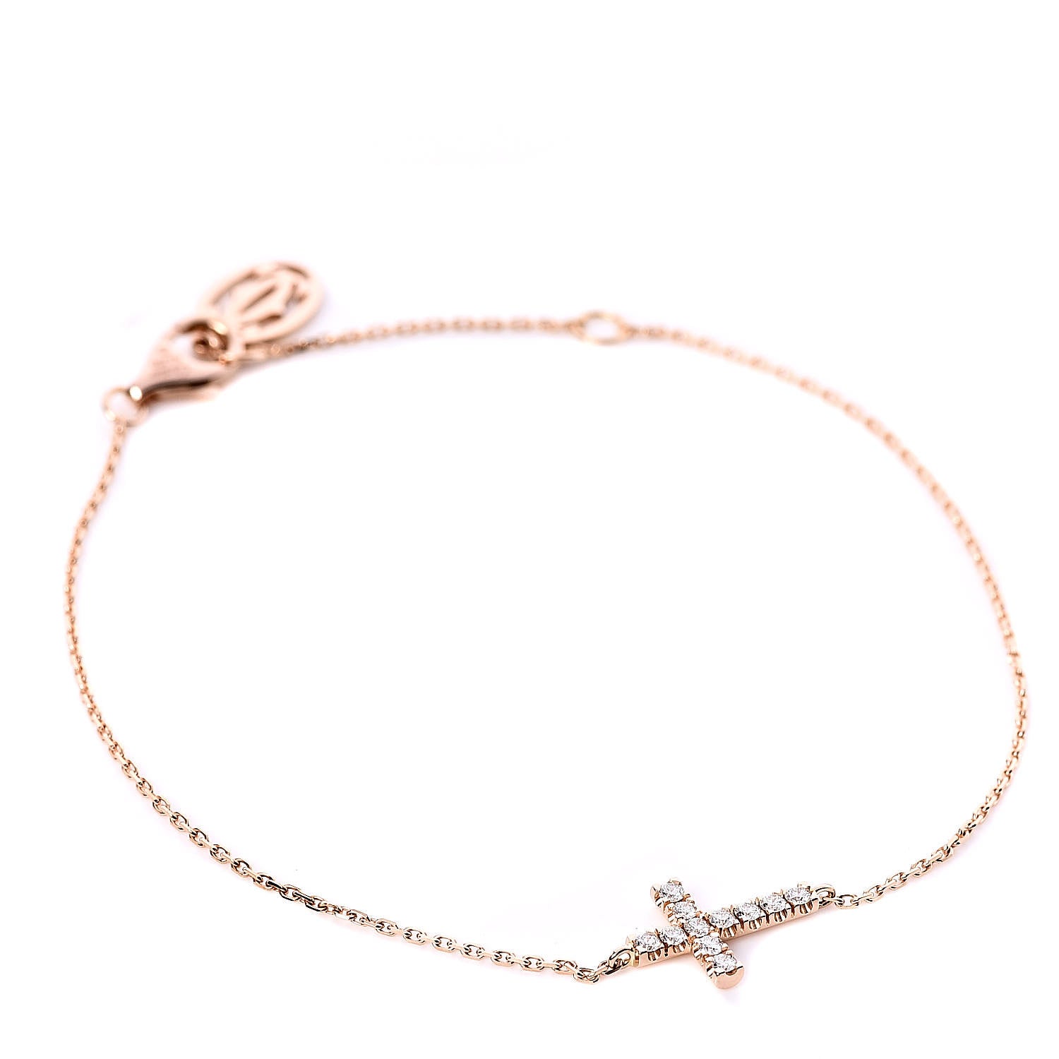 Cartier 18K Pink Gold Diamond Symbols Cross Bracelet 1 of 5