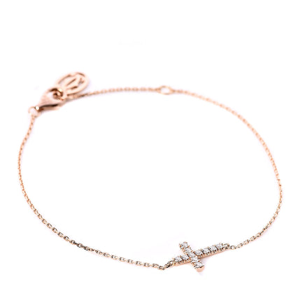 Cartier 18K Pink Gold Diamond Symbols Cross Bracelet 1 of 5