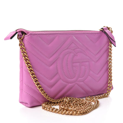 Gucci Calfskin Matelasse Mini GG Marmont Chain Bag Candy Mousse 3 of 11