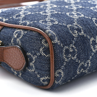 Gucci New Denim GG Monogram Dollar Calfskin Mini Ophidia Shoulder Bag Blue Tea Cuir Epilog 10 of 11