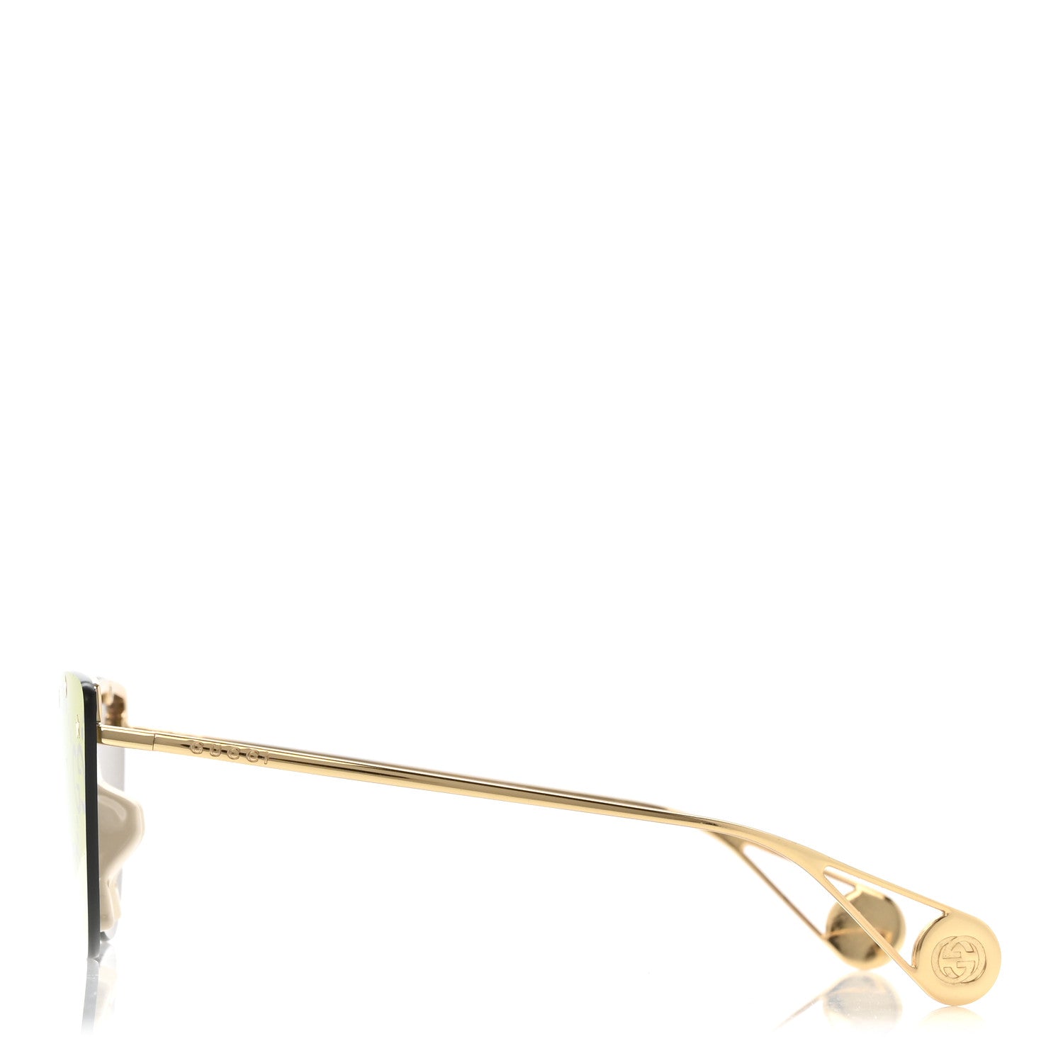 Gucci Metal Rimless Star Studded Monogram 90mm Cat Eye GG0666S Sunglasses Mirror Purple 3 of 8