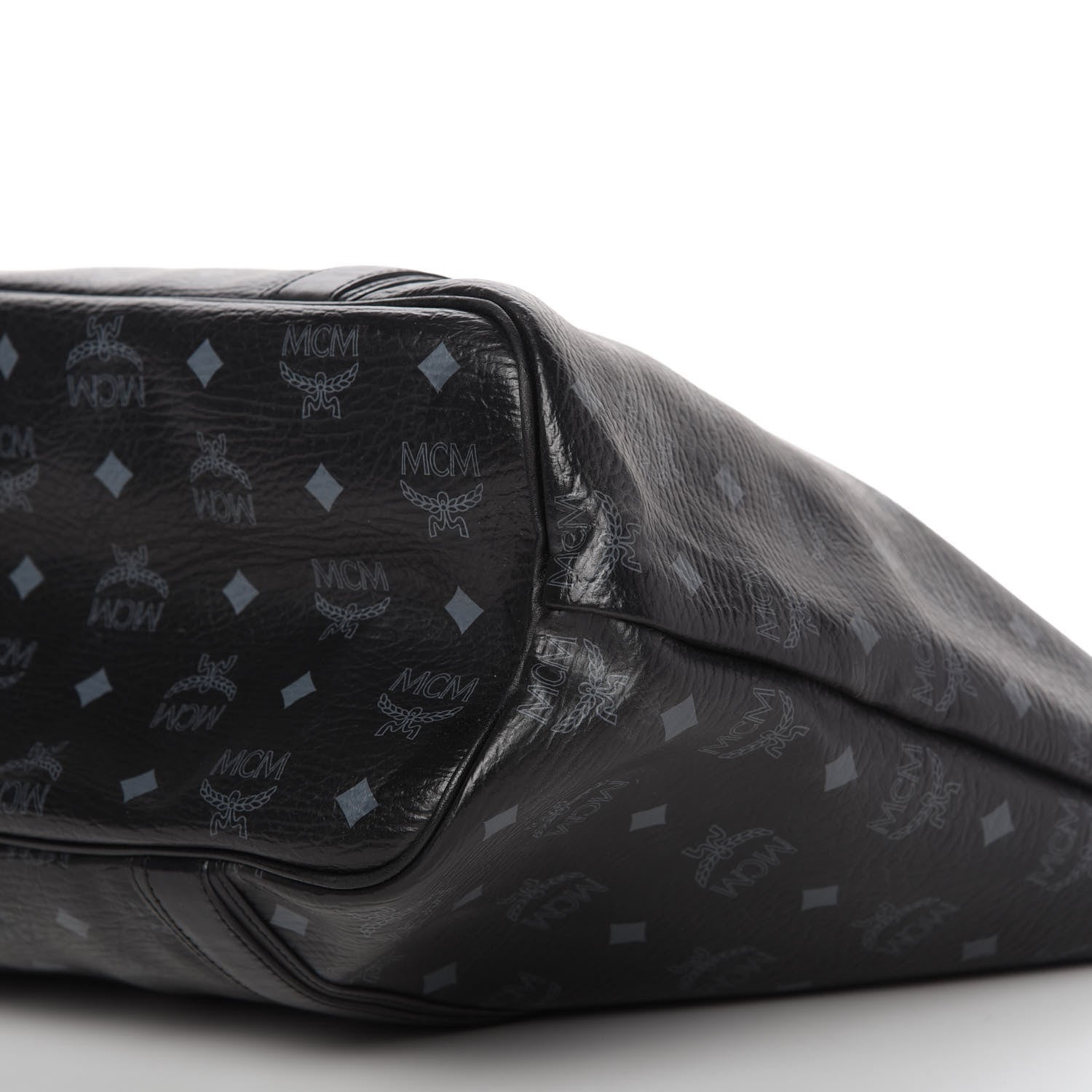 MCM Visetos Shopping Tote Black 7 of 9