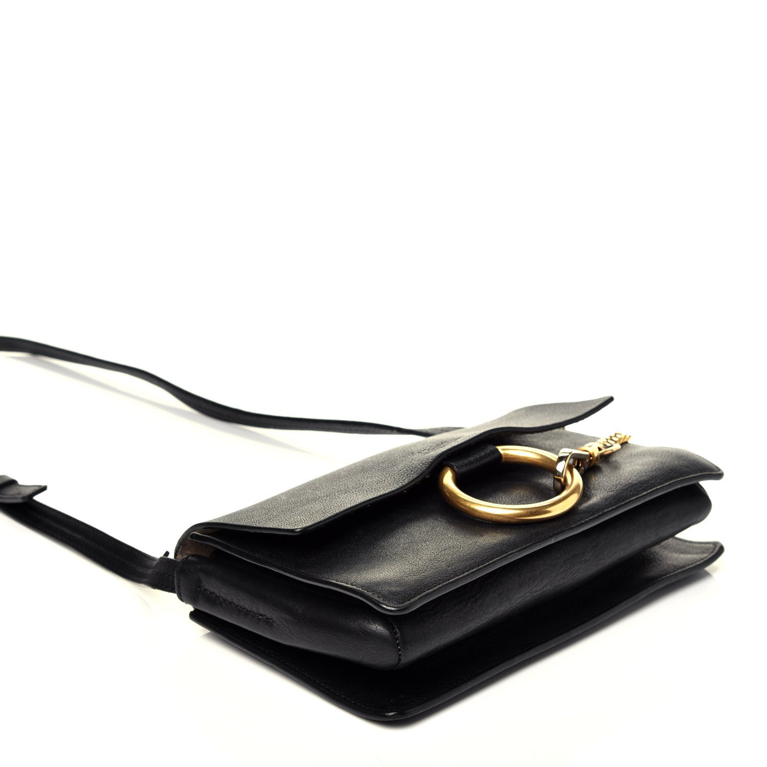Chloe Suede Calfskin Small Faye Shoulder Bag Black 4 of 9