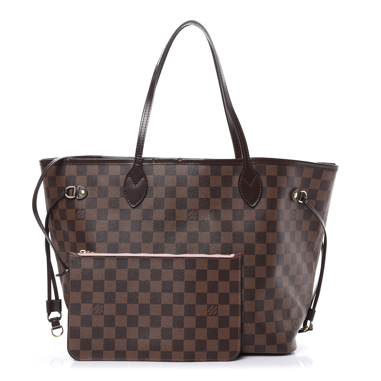 Louis Vuitton Damier Ebene Neo Neverfull MM Rose Ballerine 1 of 13