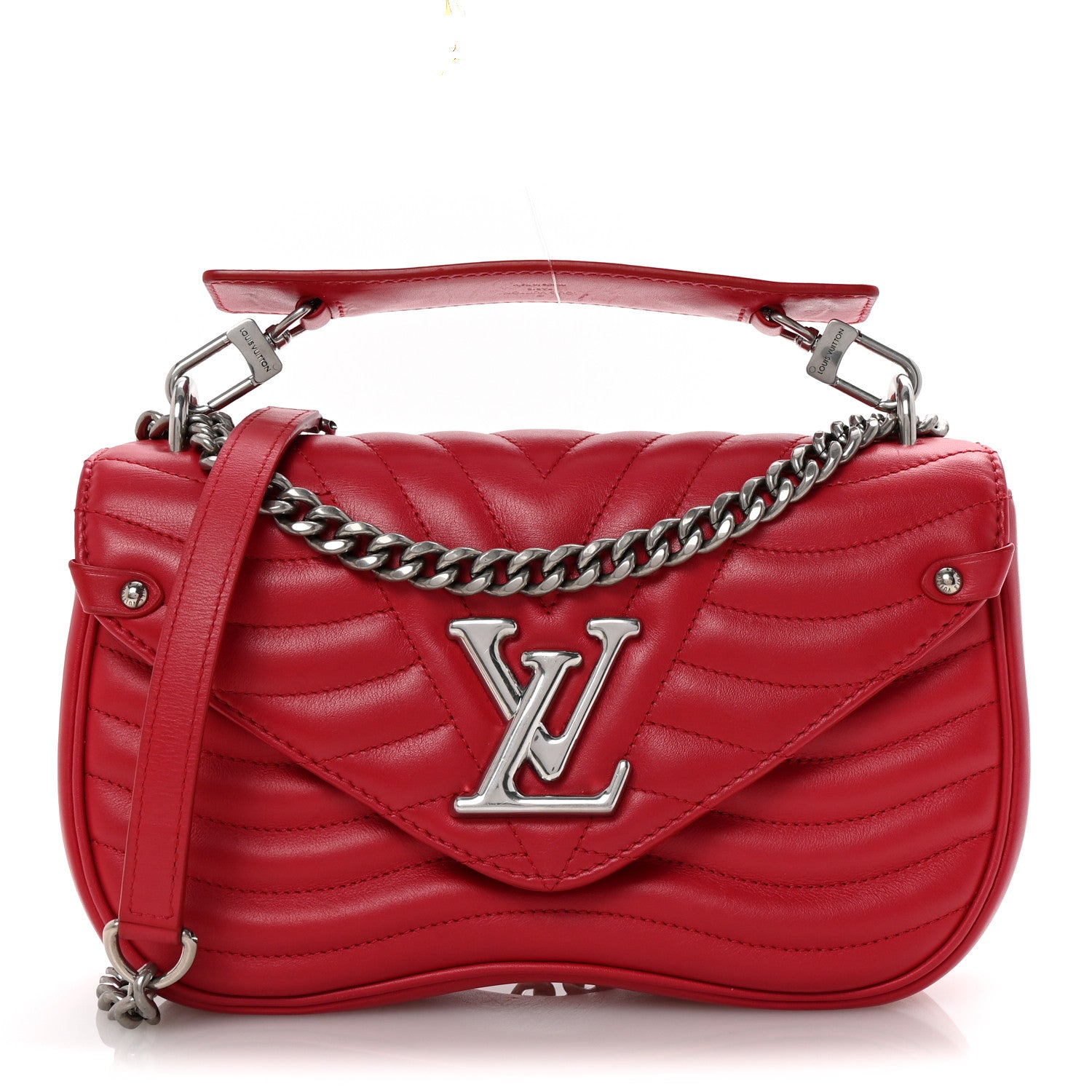 Louis Vuitton Calfskin New Wave Chain MM Ecarlate 1 of 9