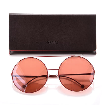 Fendi Metal F is Fendi Printed Run Away Round Frame Sunglasses FF 0285/S Red 8 of 8