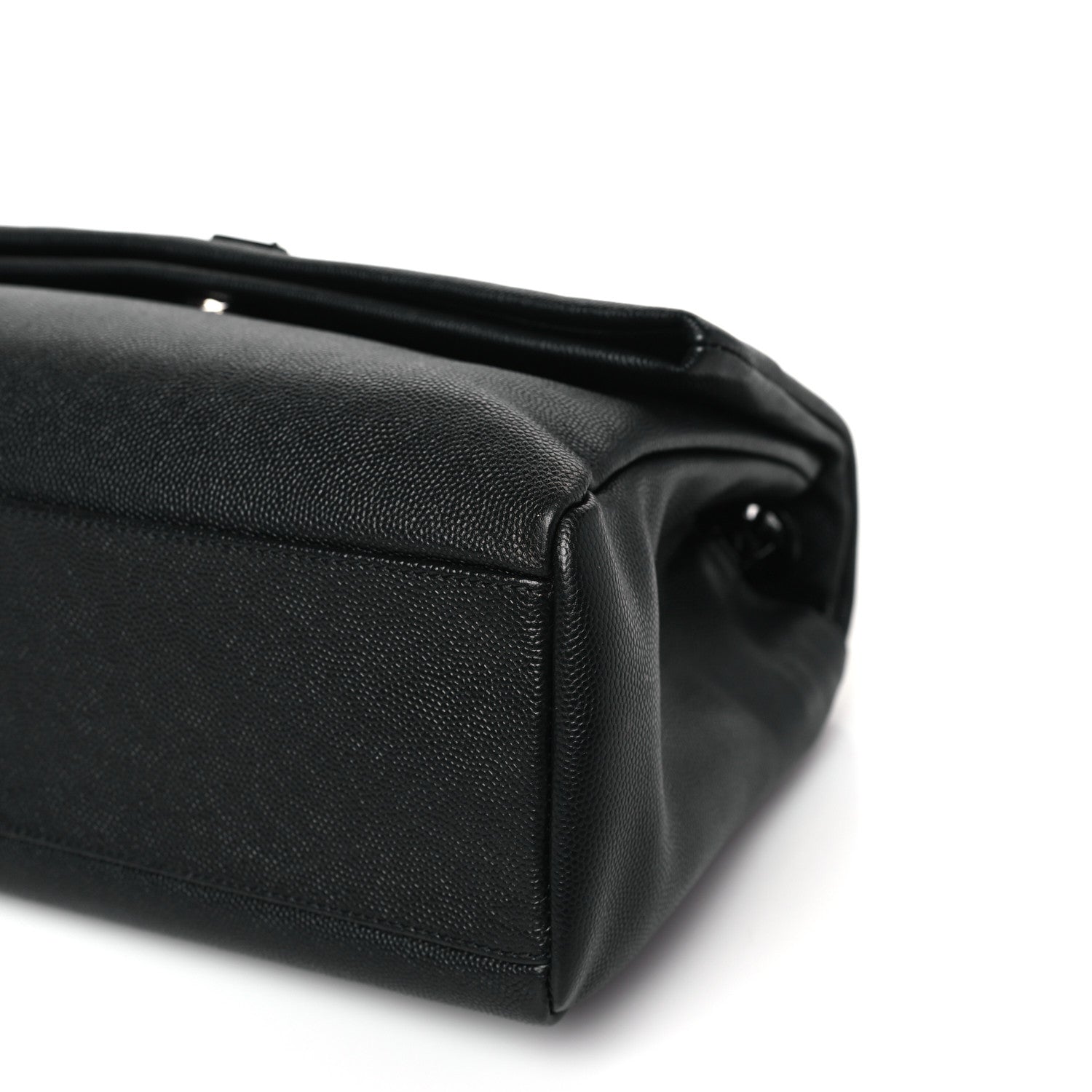 Saint Laurent Grain De Poudre Medium West Hollywood Monogram Fold-Over Black 9 of 9