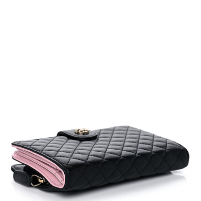 Chanel Lambskin Micro Quilted Double Wallet Black 4 of 11